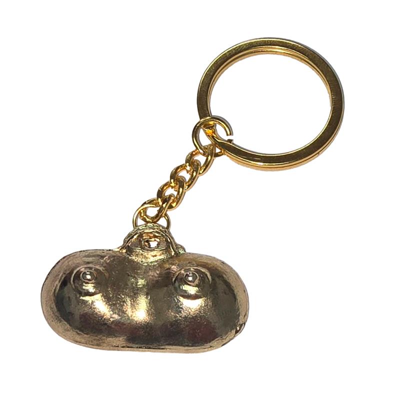 DIVERTY SEX - LLAVERO FORMA DE PECHOS DORADO