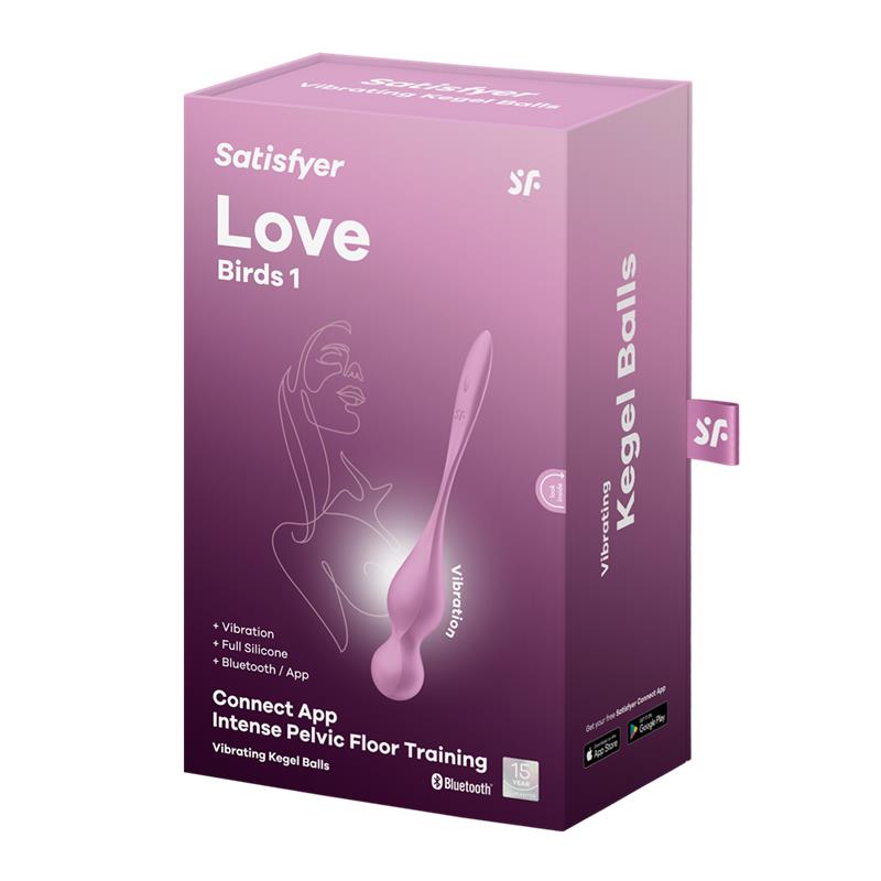 SATISFYER - LOVE BIRDS 1 BOLAS KEGEL CON APP ROSA