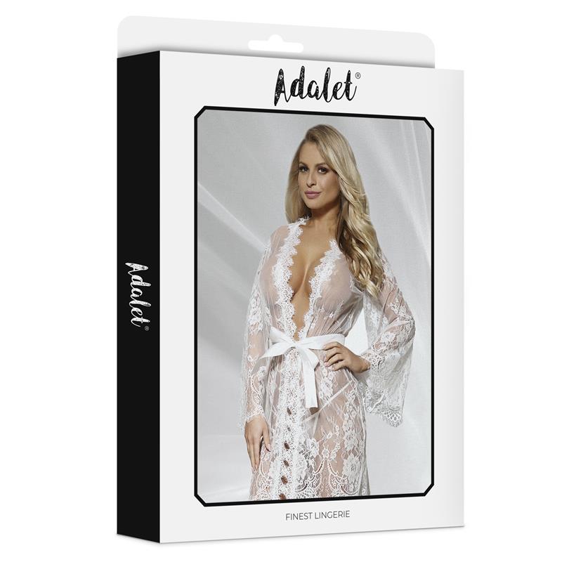 ADALET LINGERIE - LUCY PEIGNOIR SEMI TRANSPARENTE Y TANGA