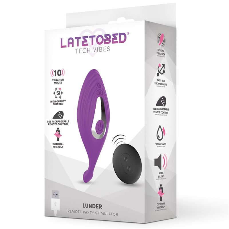 LATETOBED - LUNDER ESTIMULADOR DE BRAGUITA CON CONTROL REMOTO USB