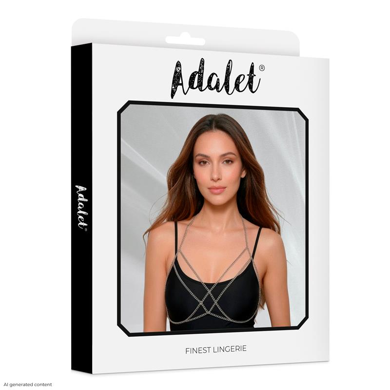 ADALET LINGERIE - MAMEN SUJETADOR DE CADENAS PLATA TALLA ÚNICA