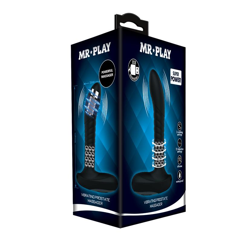 MR PLAY - MASAJEADOR PROSTÁTICO CON VIBRACIÓN Y BOLAS ROTADORAS