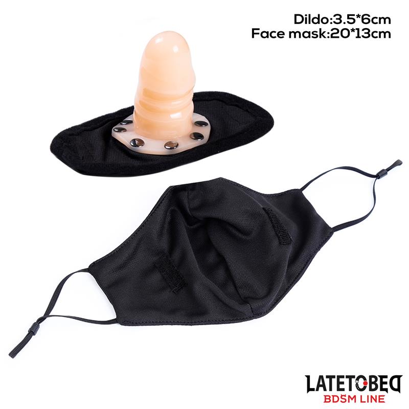 LATETOBED BDSM LINE - MASCARILLA CON ACCESORIO DE DILDO 6 CM DESMONTABLE