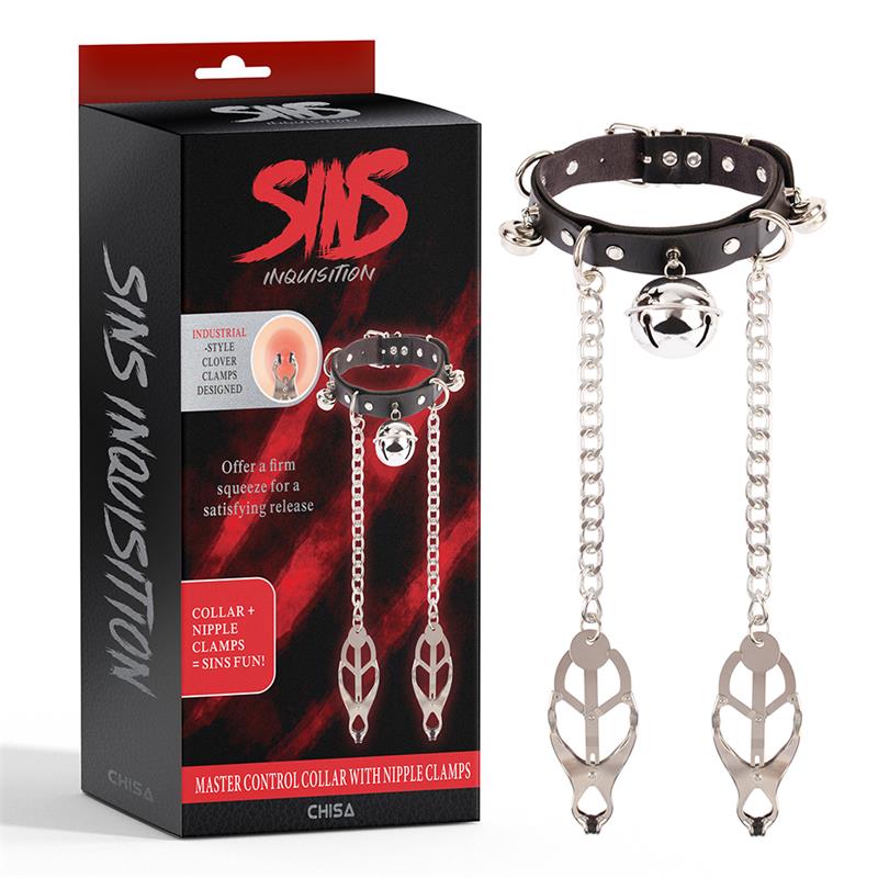 CHISA - MASTER CONTROL COLLAR CON PINZAS PARA PEZONES