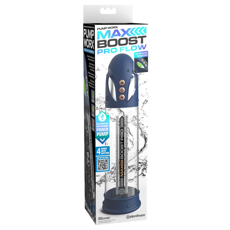 PUMPWORX - MASTURBADOR AUTOMÁTICO MAX BOOST PRO FLOW AZUL