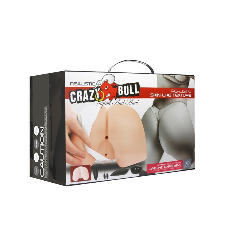 CRAZY BULL - MASTURBADOR VAGINA Y ANO CON VIBRACIÓN