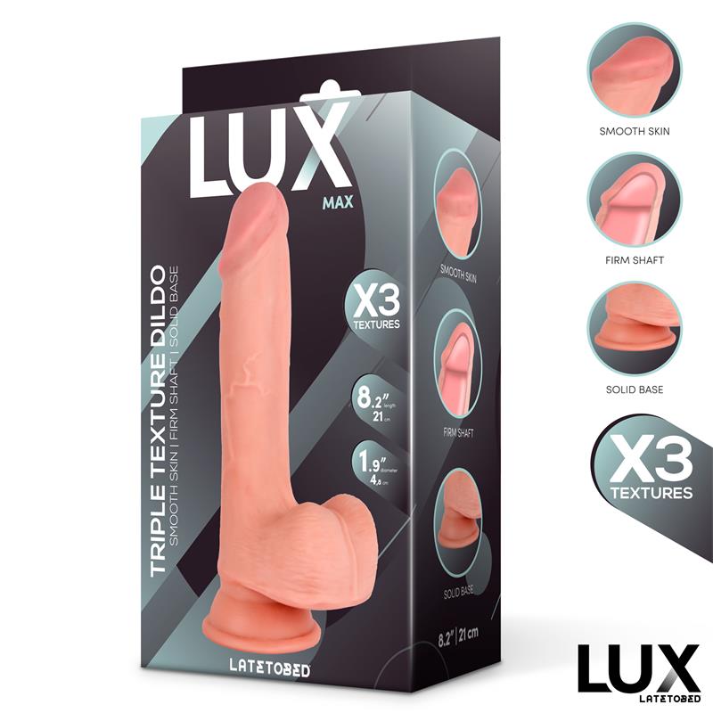 LUX - MAX DILDO TRIPLE DENSIDAD CON TESTÍCULOS 8.2