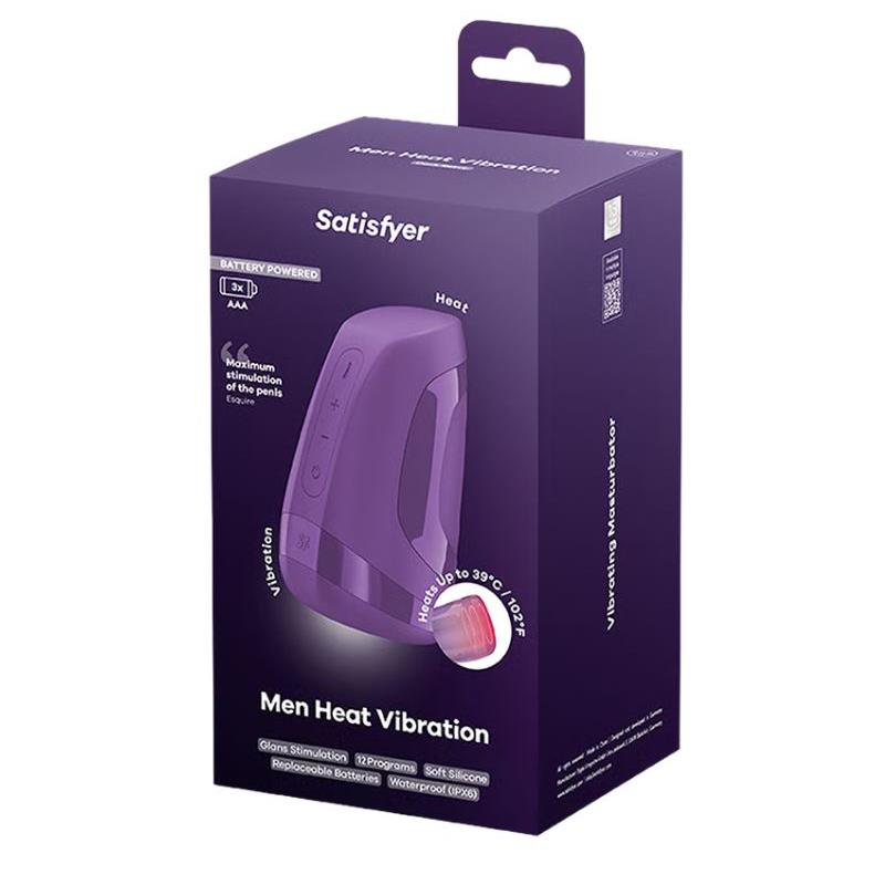 SATISFYER - MEN HEAT VIBRATION BATTERY SERIES DARK BERRY