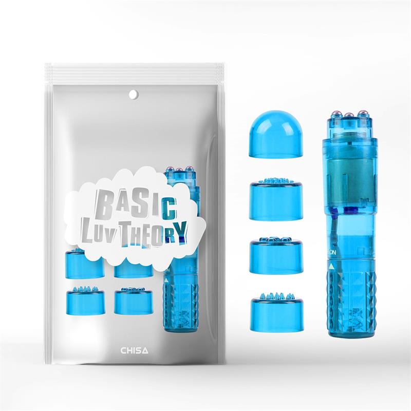 CHISA - MINI MASAJEADOR 3 CABEZALES AZUL
