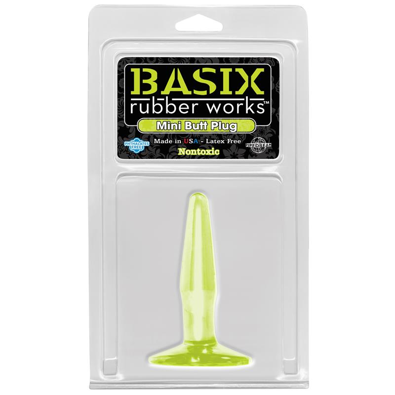 BASIX RUBBER WORKS - MINI PLUG ANAL BRILLA EN LA OSCURIDAD