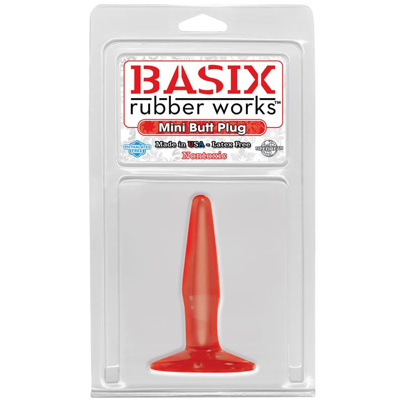 BASIX RUBBER WORKS - MINI PLUG ANAL ROJO