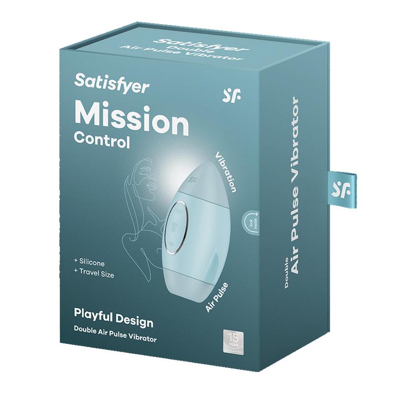 SATISFYER - MISSION CONTROL SUCCIONADOR Y VIBRADOR AZUL