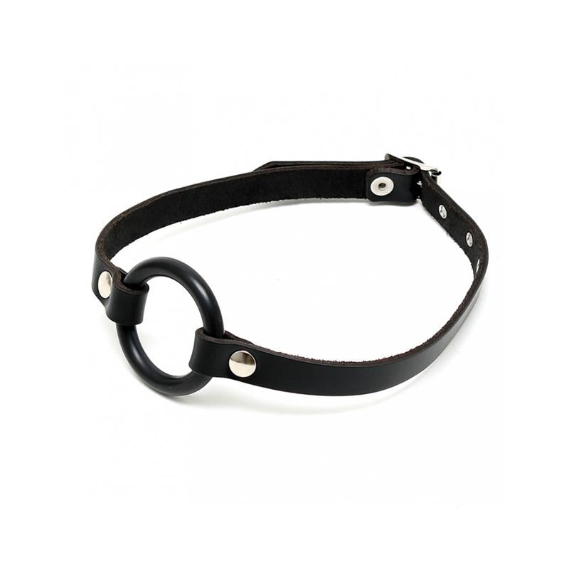 BONDAGE PLAY - MORDAZA FORMA ANILLO CUERO