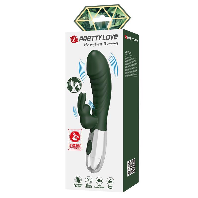 PRETTYLOVE - NAUGHTY BUNNY VIBRADOR 30 FUNCIONES VERDE