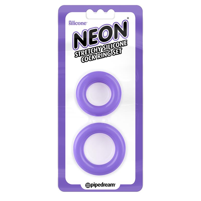 NEON - SET DE ANILLOS PARA EL PENE PÚRPURA