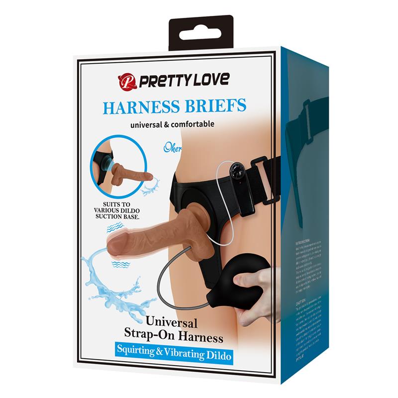PRETTYLOVE - OHER ARNÉS CON DILDO CON VIBRACIÓN Y FUNCIÓN SQUIRT