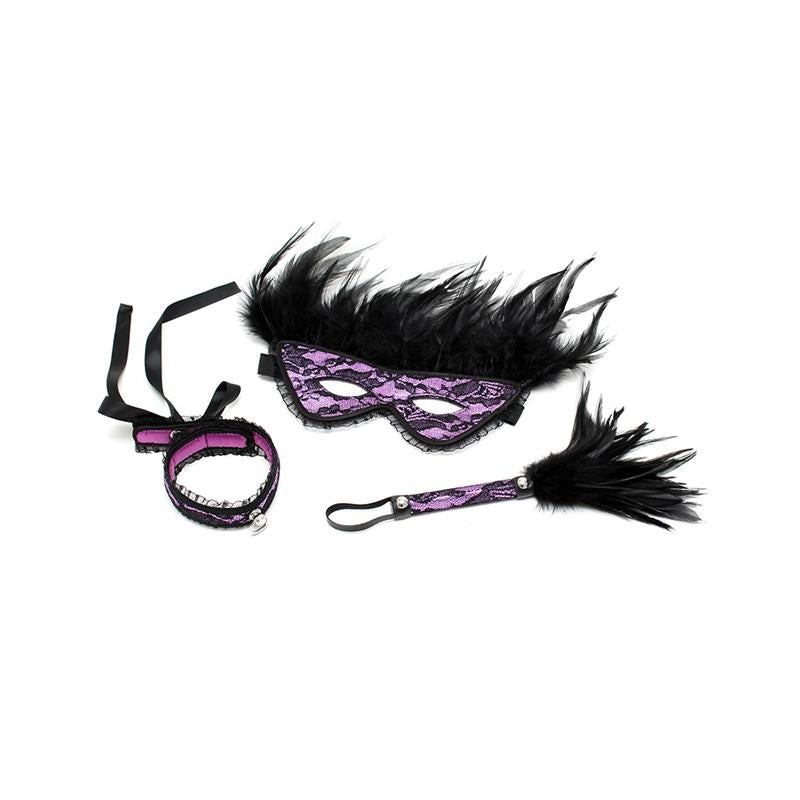 BONDAGE PLAY - PACK 3 PIEZAS DOMINISET DE LUJO PURPURA