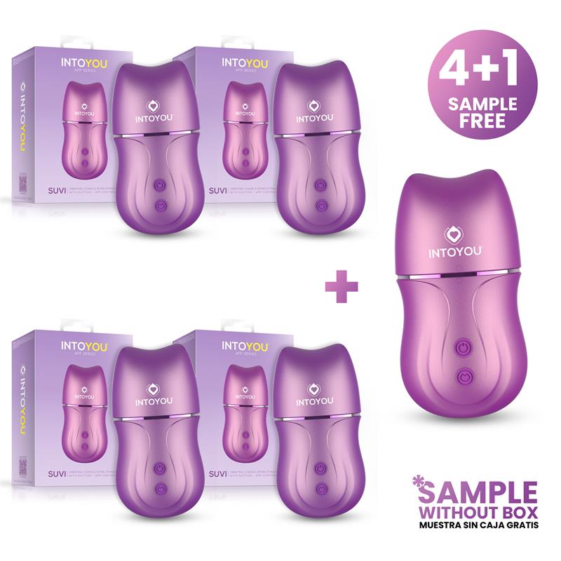 INTOYOU APP SERIES - PACK 4+1 SUVI ESTIMULADOR CON LICKING, BITING, SUCCIÓN Y VIBRACIÓN USB-C CON APP