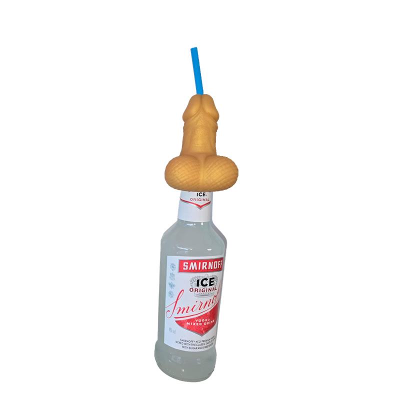 DIVERTY SEX - PAJITA CON FORMA DE PENE XXL PARA BOTELLA DE 360 ML GOLD EDITION