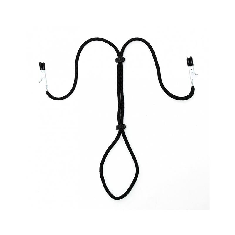 BONDAGE PLAY - PINZAS PARA PEZONES CON CORSÓN NEGRO