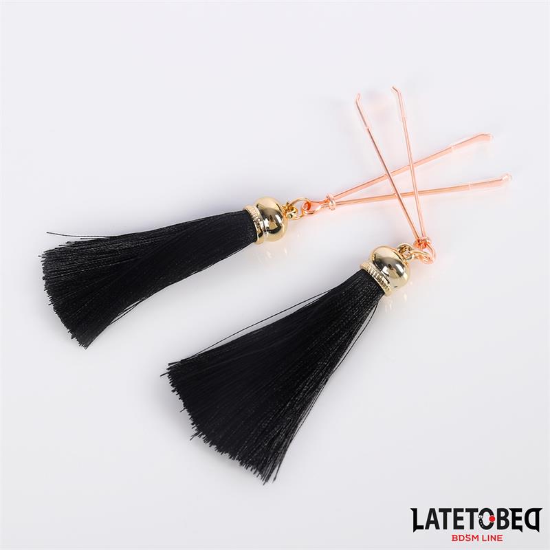 LATETOBED BDSM LINE - PINZAS PARA PEZONES CON FLECOS