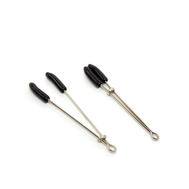 LATETOBED BDSM LINE - PINZAS PARA PEZONES METAL NEGRO/PLATA