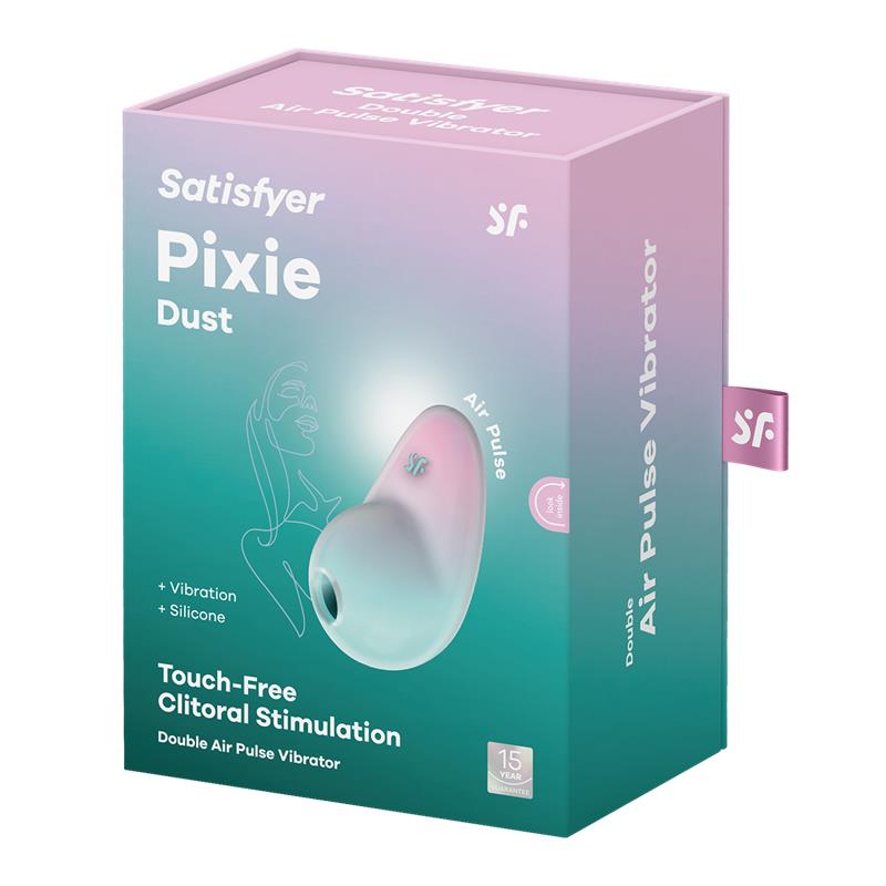SATISFYER - PIXIE DUST SUCCIONADOR DE CLÍTORIS CON VIBRACIÓN MENTA/ROSA