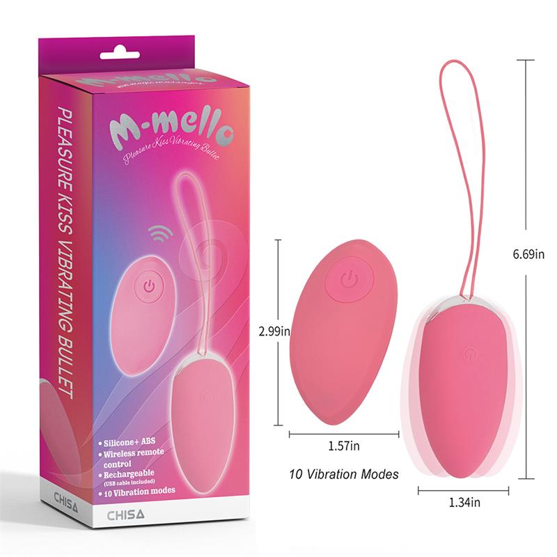 CHISA - PLEASURE KISS HUEVO VIBRADOR CON CONTROL REMOTO ROSA