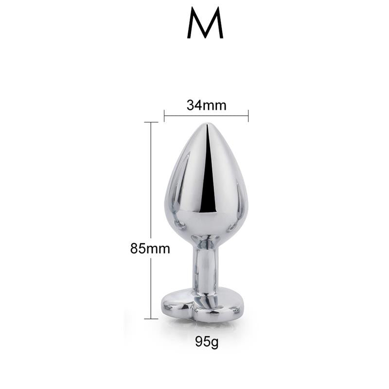 AFTERDARK - PLUG ANAL CON JOYA DE CORAZÓN BLANCO TALLA M