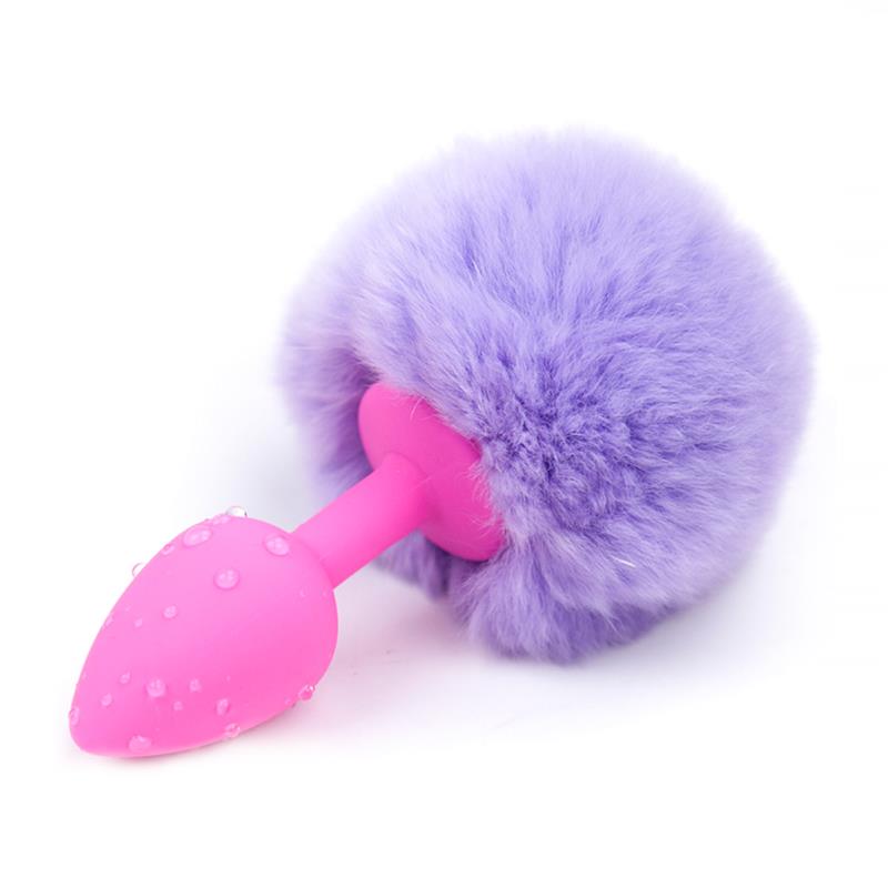 AFTERDARK - PLUG ANAL CON POMPÓN PÚRPURA CLARO TALLA S