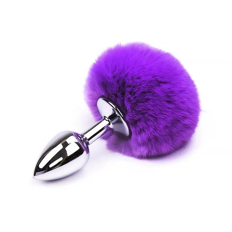 AFTERDARK - PLUG ANAL CON POMPÓN PÚRPURA TALLA S