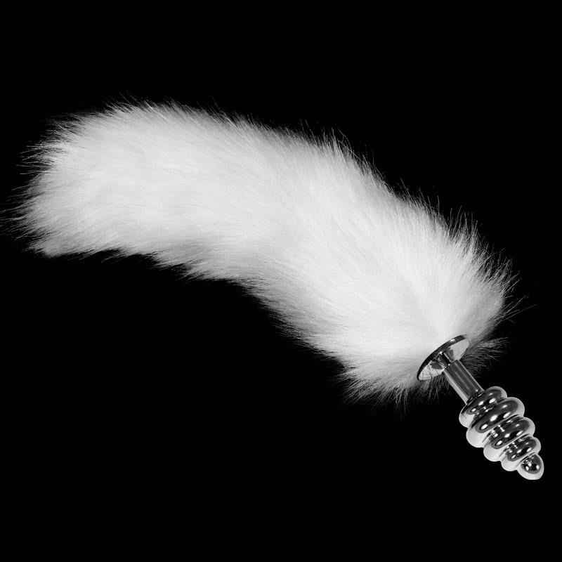 LOVETOY - PLUG ANAL DE METAL EN ESPIRAL CON COLA BLANCO