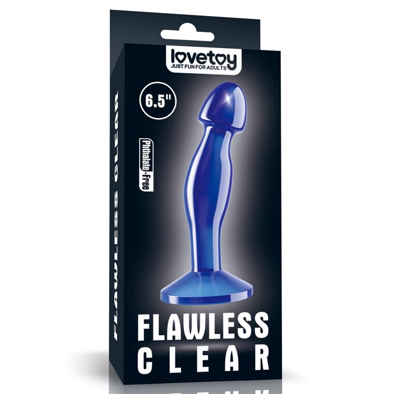 LOVETOY - PLUG ANAL FLAWLESS AZUL TRANSPARENTE 6.5