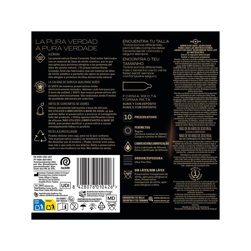 DUREX - PRESERVATIVOS CONEXION TOTAL 10 UD