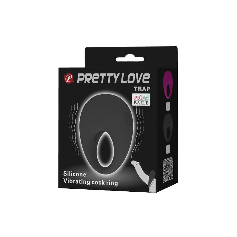 PRETTYLOVE - PRETTY LOVE ANILLO VIBRADOR TRAP COLOR NEGRO