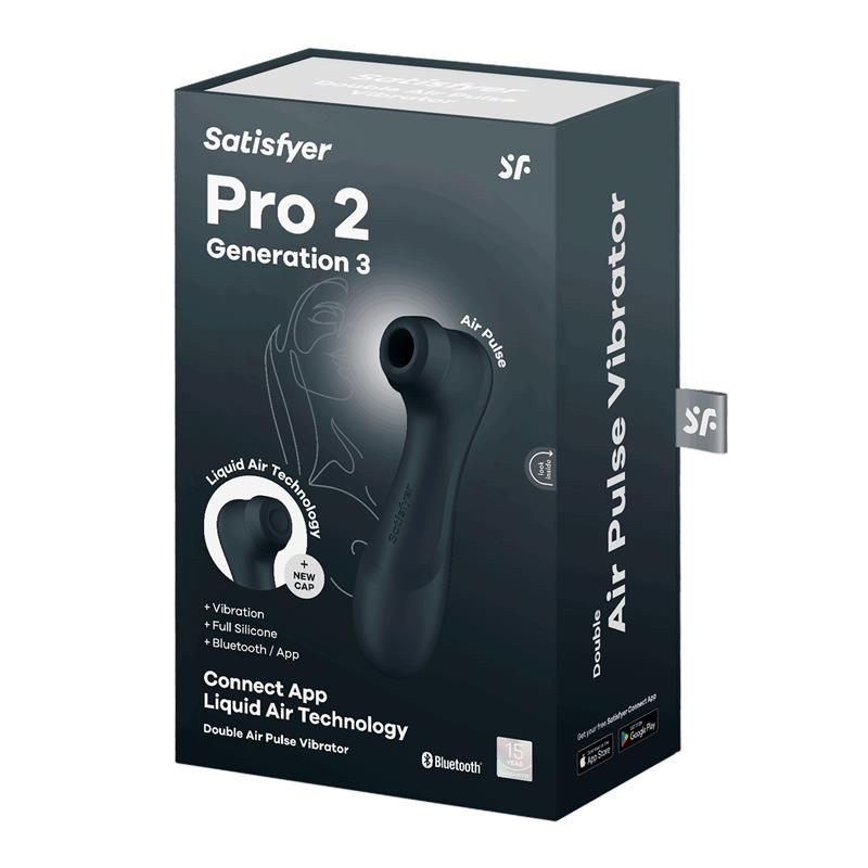 SATISFYER - PRO 2 GEN 3 LIQUID AIR TECHNOLOGY SUCCIÓN Y VIBRACIÓN APP CONNECT NEGRO