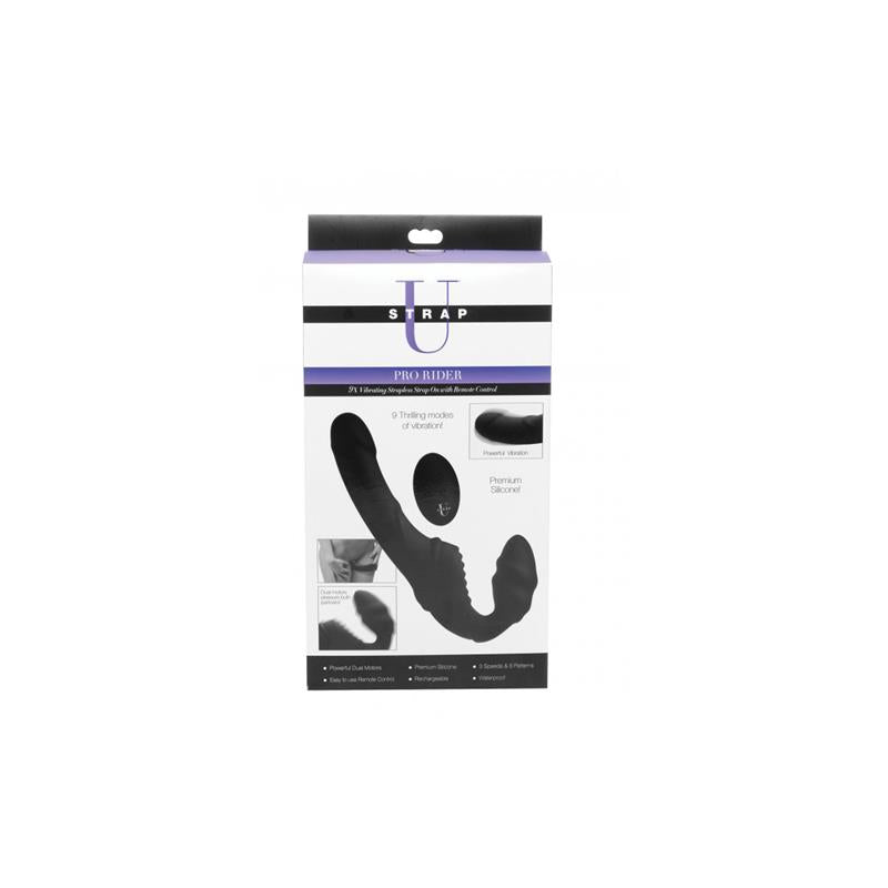 STRAP U - PRO RIDER VIBRADOR DOBLE CONTROL REMOTO NEGRO