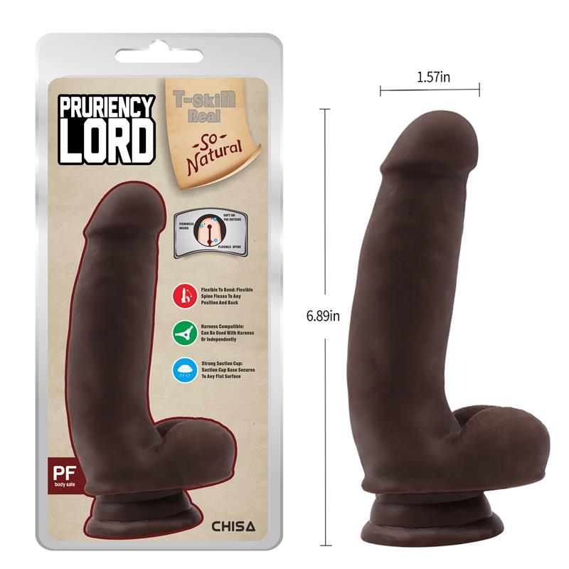 CHISA - PRURIENCY LORD DILDO DUAL DENSITY MARRÓN 17.5CM