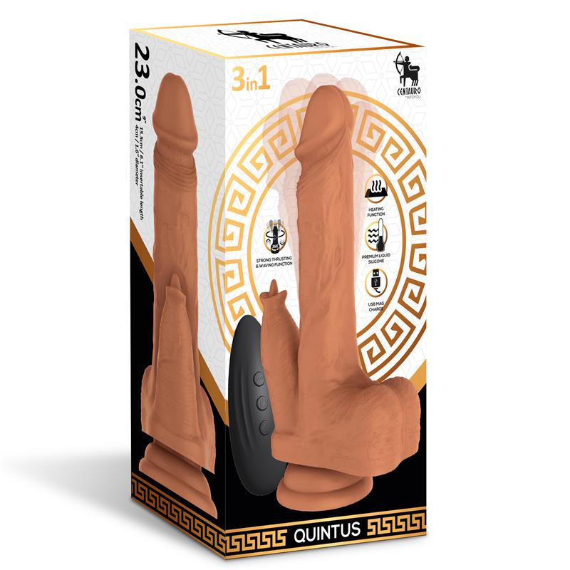 CENTAURO - QUINTUS DILDO CON VIBRACIÓN, THRUSTING Y WAVING 360º 9 - 23 CM