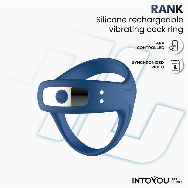 INTOYOU APP SERIES - RANK ANILLO VIBRADOR CON APP AZUL