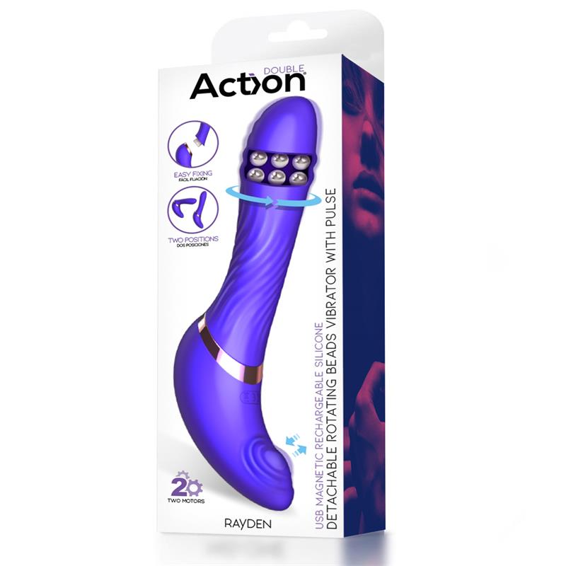 ACTION - RAYDEN VIBRADOR CON PULSACIÓN Y BOLAS INTERNAS DESMONTABLE DOS POSICIONES