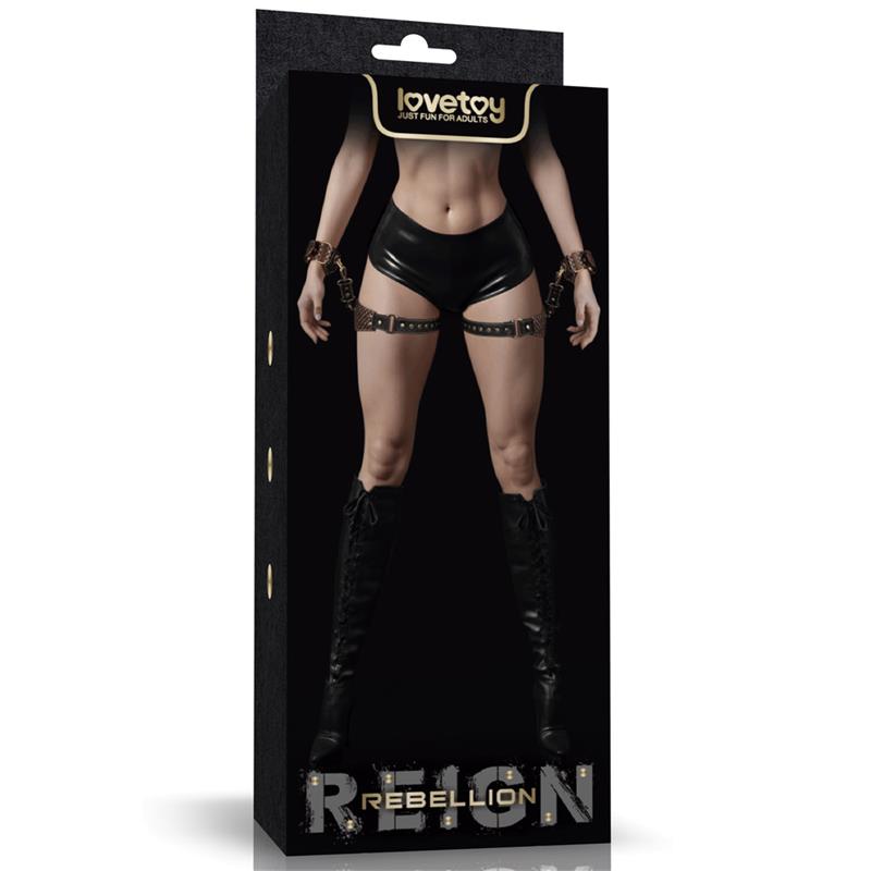 LOVETOY - REBELLION REIGN SET DE RESTRICCIONES PARA MUSLOS Y MUÑECAS