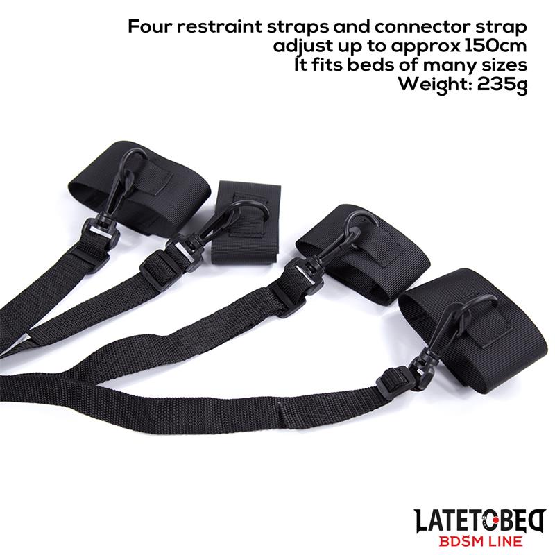 LATETOBED BDSM LINE - RESTRICCIONES PARA LA CAMA DE NYLON CON ARGOLLAS DE PLÁSTICO