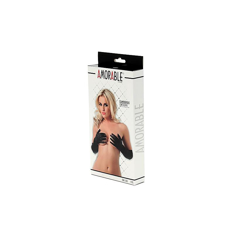AMORABLE - GUANTES LARGOS NEGRO TALLA ÚNICA