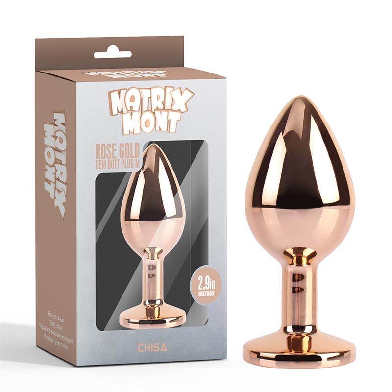 CHISA - ROSE GOLD GEM PLUG ANAL CON JOYA EN LA BASE TALLA M