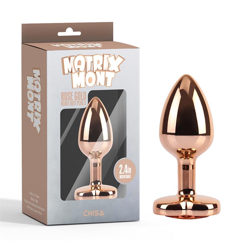 CHISA - ROSE GOLD HEART PLUG ANAL JOYA CORAZON EN LA BASE TALLA S