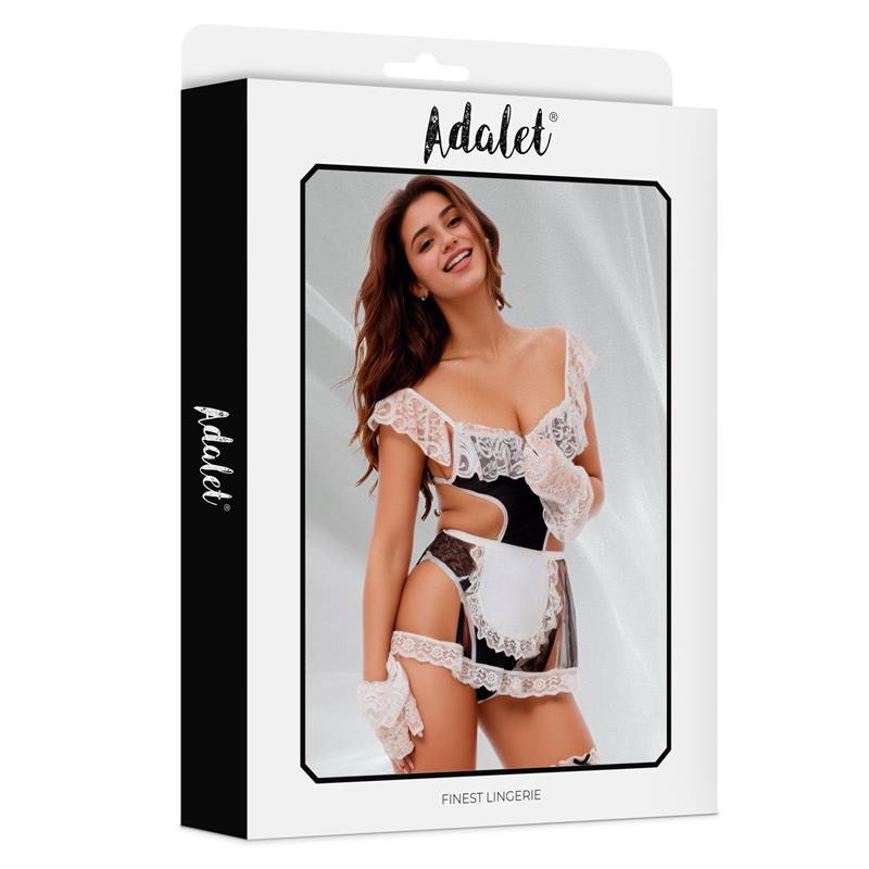 ADALET LINGERIE - RYLEE DISFRAN BODYSUIT, DELANTAL, GUANTES Y LIGA