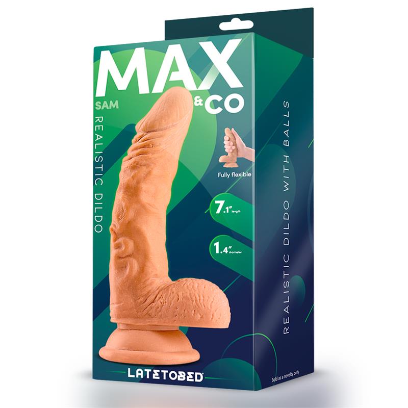 MAX & CO - SAM DILDO REALISTA CON TESTÍCULOS 7.1 NATURAL