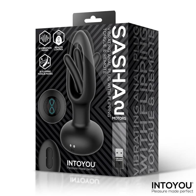 INTOYOU - SASHA PLUG CON VIBRACIÓN Y LENGUA FLIPPING YCONTROL REMOTO