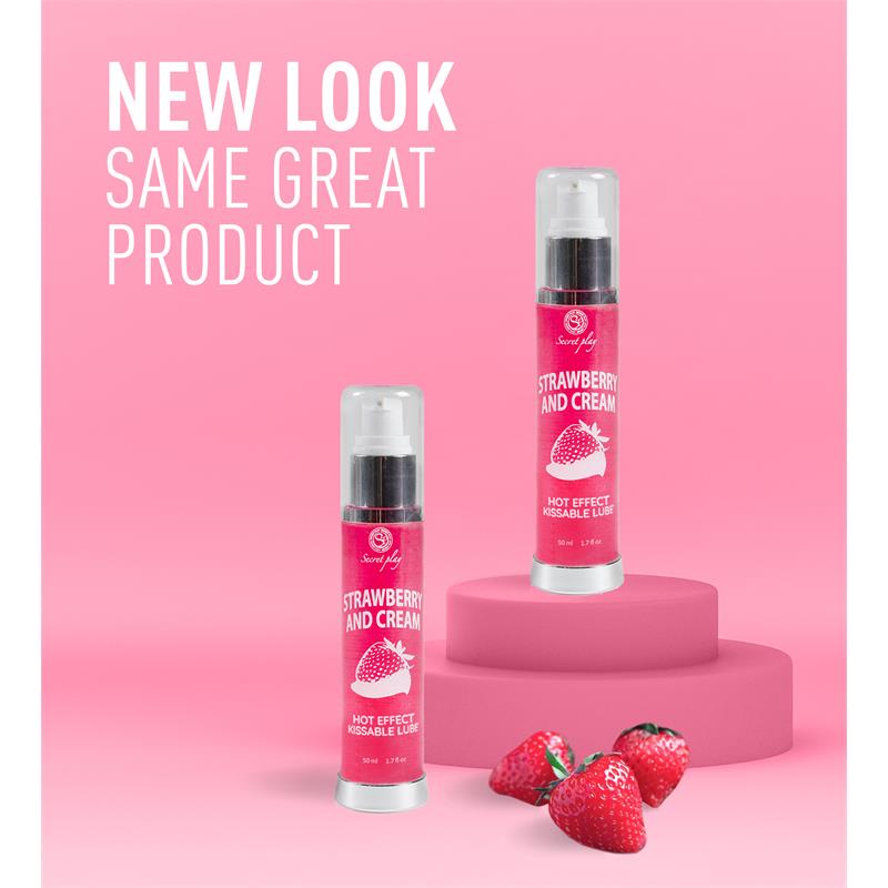 SECRET PLAY - LUBRICANTE EFECTO CALOR FRESAS CON NATA 50 ML